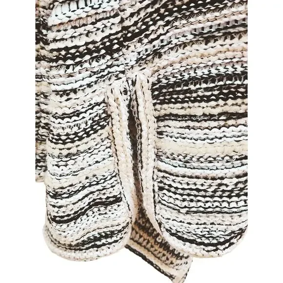 St. John Knits Caviar Ribbon Knit Waterfall Cardigan M Quiet Luxury
